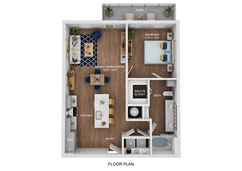 a 1 bedroom floor plan